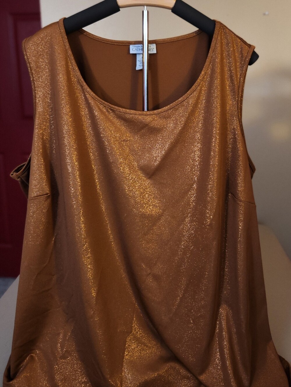 Catherines Shimmery Copper Sleeveless Tank